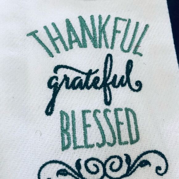 Thankful Grateful Blessed Fall Autumn Kitchen Dish Towels Set - Picture 2 of 3